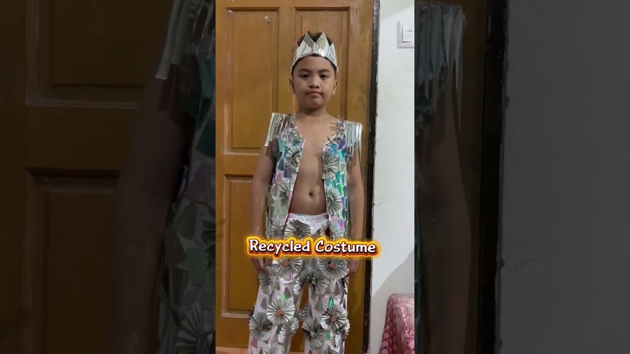 Recycled Costume for Boys #recycled #costume #recycledmaterials #firstrunnerup