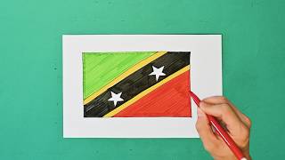 How to draw the National Flag of Saint Kitts and Nevis