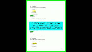 Florida Civic Literacy Exam (FCLE) Practice Test 2025: Updated Questions & Answers