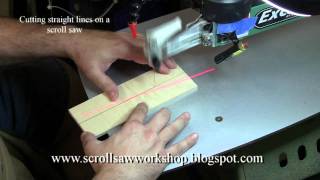 Cutting straight lines on a scroll saw. www.scrollsawworkshop.blogspot.com.