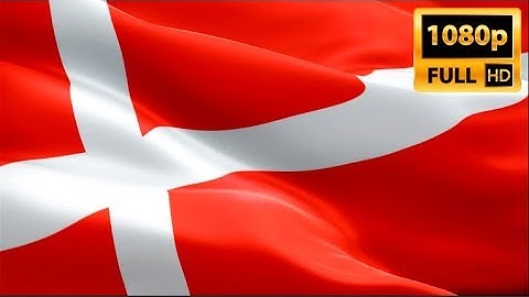 Danish flag waving in wind video footage Full HD. Realistic Danish Flag. Denmark flag Full HD