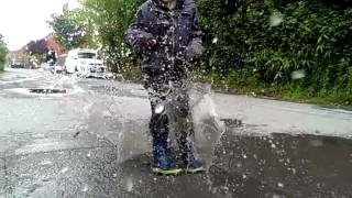 More Slow Motion Puddle Jumping