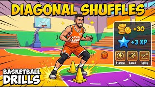 Basketball Drill 🏀 Diagonal Shuffles - Conditioning Drills | Improve Agility and Speed