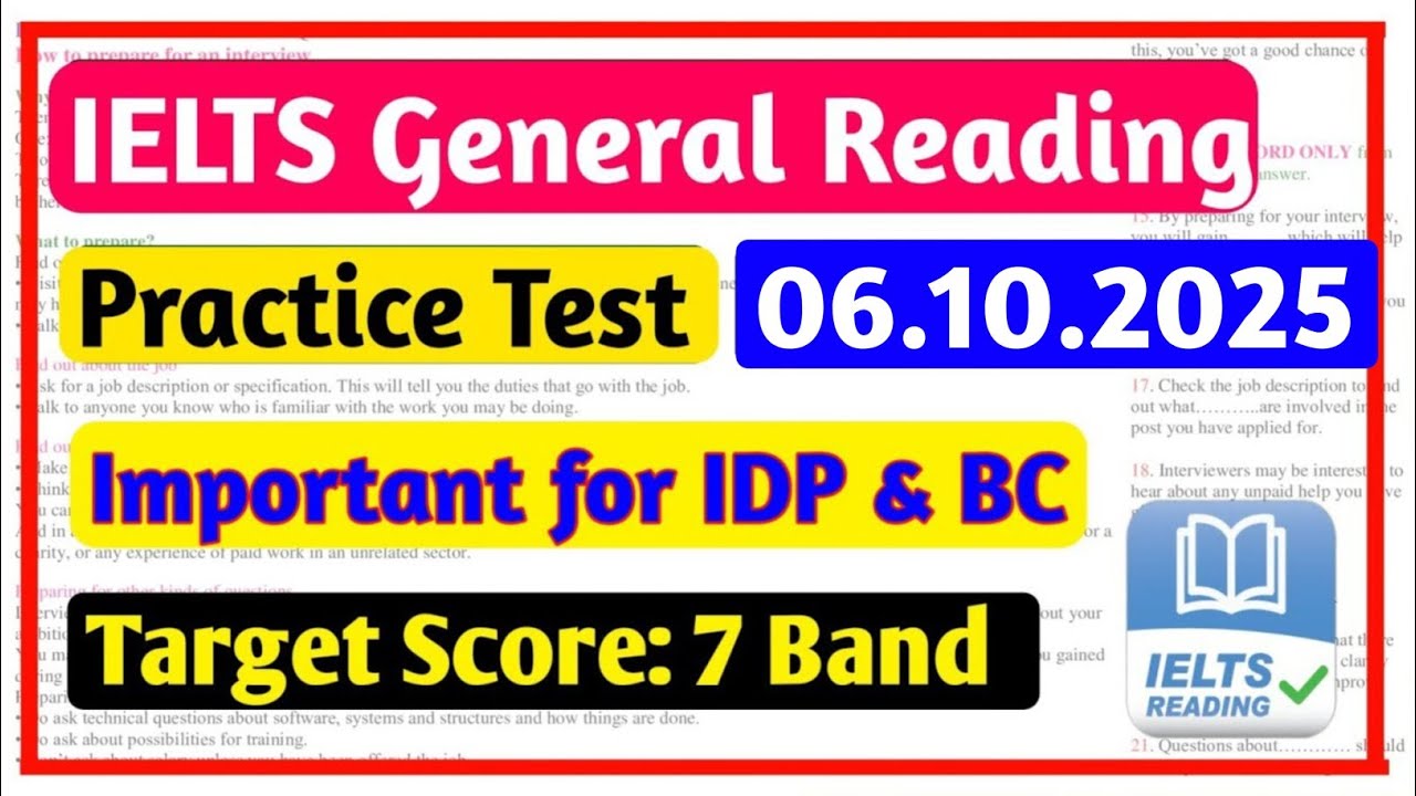 IELTS Reading General Training Practice Test 2025 With Answers | IELTS ...