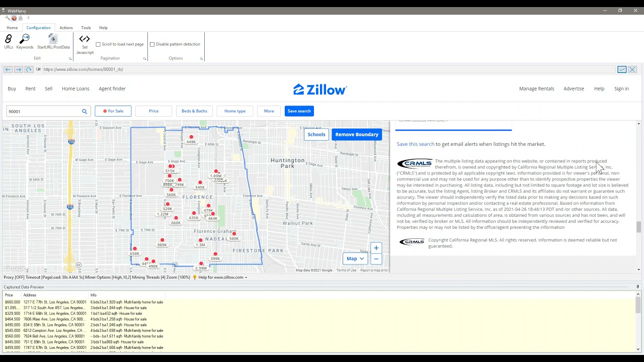 Scraping Zillow Property Data for a list of ZIP codes