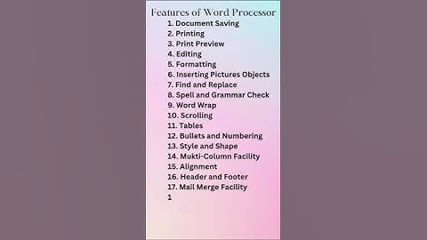 Features of Word Processor| Word Processor #shorts