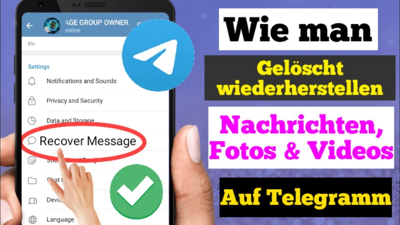 Wie kann man gelöschte Telegrammnachrichten, Chats, Bilder und Videos