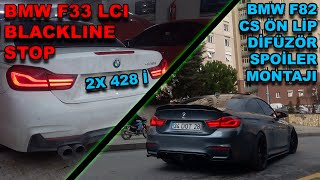 Bmw 4 Serisi Lci Stop Montajı F82 M4 Carbon Cs Lip Difüzör Psm Spoiler Uygulaması 2X 428 I
