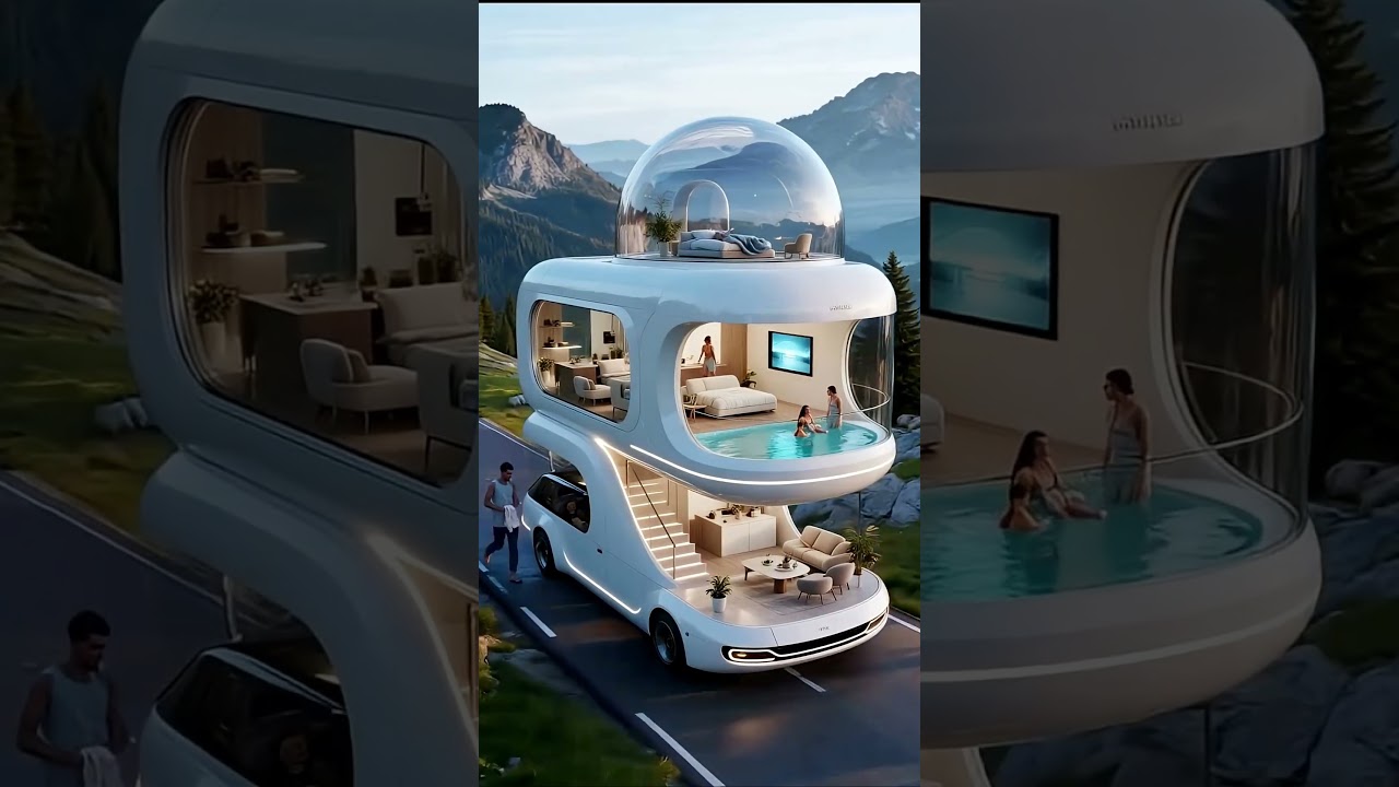 🚗✨ Two-Story Luxury Car 😱🏊 With Swimming Pool & Road Villa Lifestyle 🏖️🔥 | 