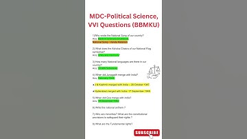 MDC Political Science VVI Questions/Answer, BBMKU, Sem-1,2,3 (2023-27) #bbmku #politicalscience #mdc