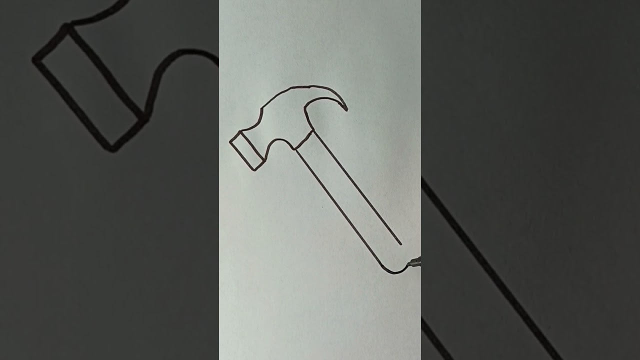 Como dibujar un martillo paso a paso