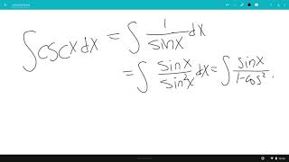 Integral Of Cscx That Makes Sense