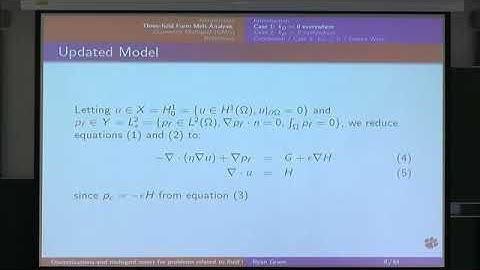 Mr. Ryan Grove | Discretizations and multigrid solver for problems related to fluid flow