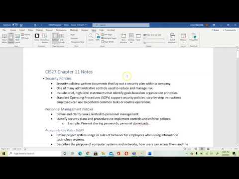 CIS27 Unit 11 Lecture: Administrative Controls