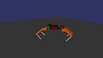 Quadruped trotting on low friction with PID error-feedback control (mu = 0.01)