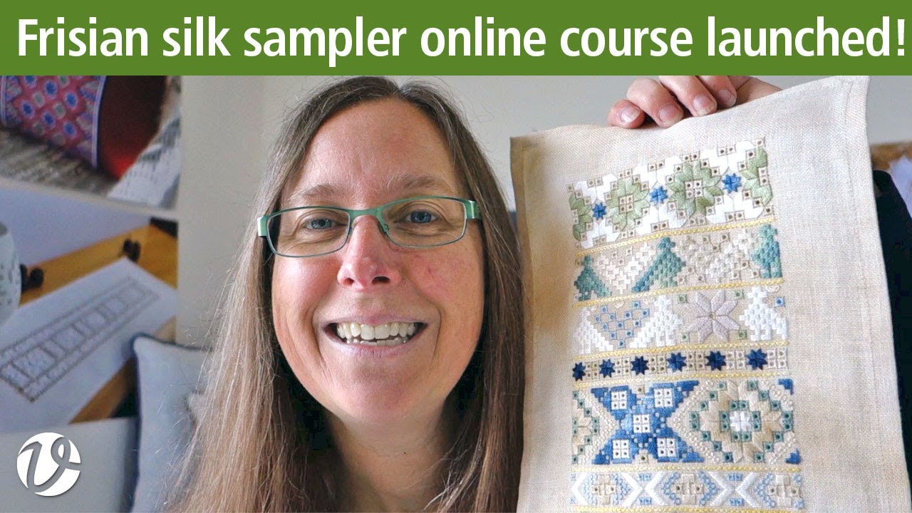 White Threads FlossTube 91 – Frisian whitework silk sampler self-paced video online course launched