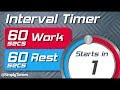 60 sec work 60 sec rest interval timer 6060 interval timer up to 60 reps