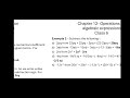 Unit 3- chapter 12 - Operations on algebraic expressions- Class 6 ( part 1)