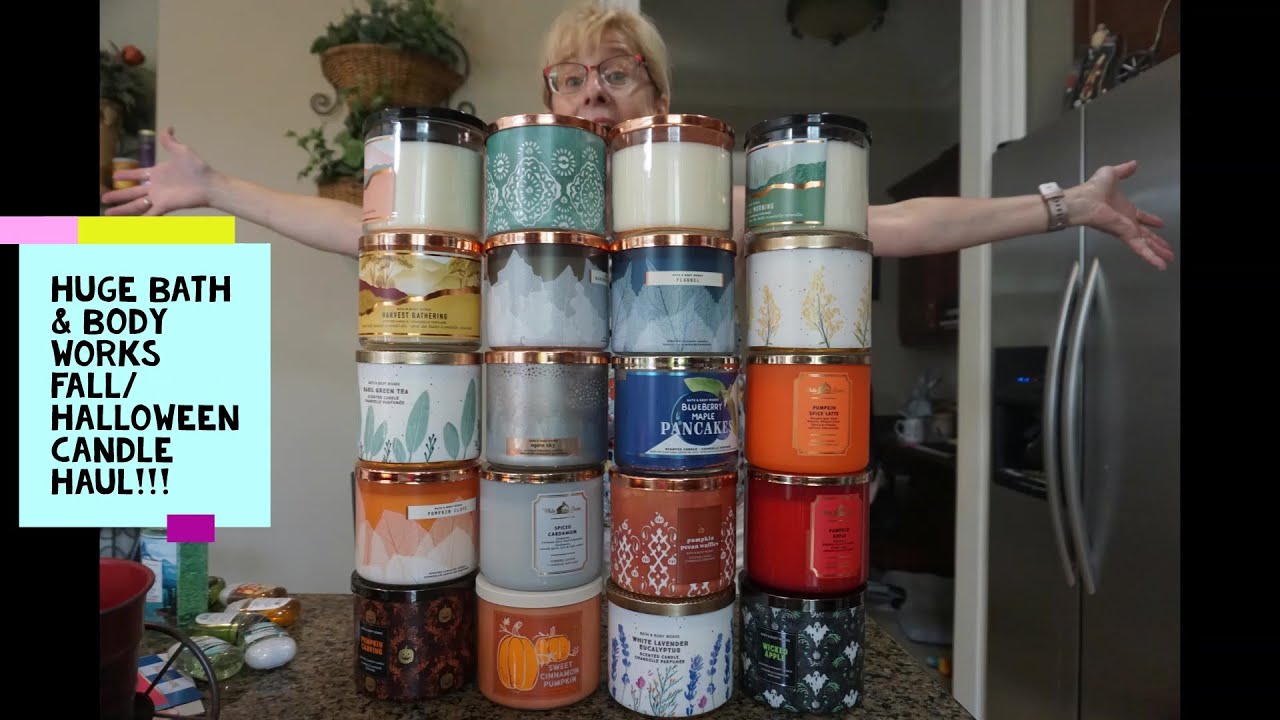 🍂🍂🍂 A rather large BATH & BODY WORKS  FALL/HALLOWEEN CANDLE HAUL!! 🍂🍂🍂