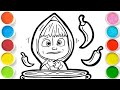Cute Masha spicy girl drawing for kids,easy draw,painting and colouring drawing for kids and 🚸 🎨