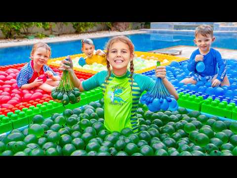 Four Colors Water Balloons Adventure! 🎈💦🌈