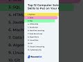 Top 12 CSE Skills to Put on Your Resume #cse #topskillsdevelopment #coding #shorts #viral #trending