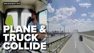 WATCH: Plane COLLIDES into bakery truck | Investigation underway