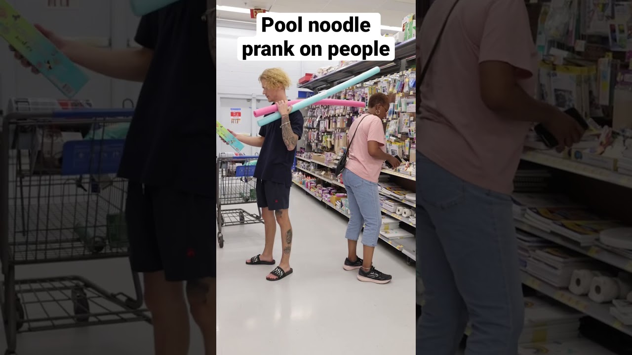 Pool noodle prank in public prankster funnyvideo YouTube