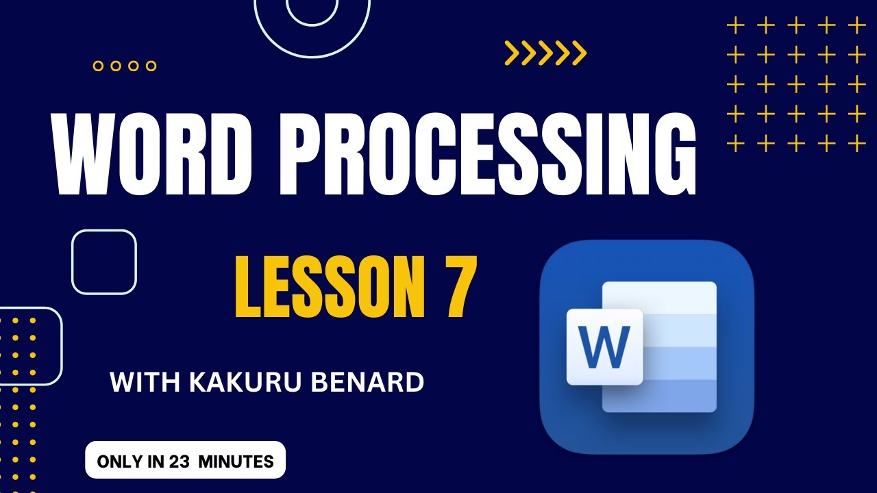 ⁣Word Processing Lesson 7