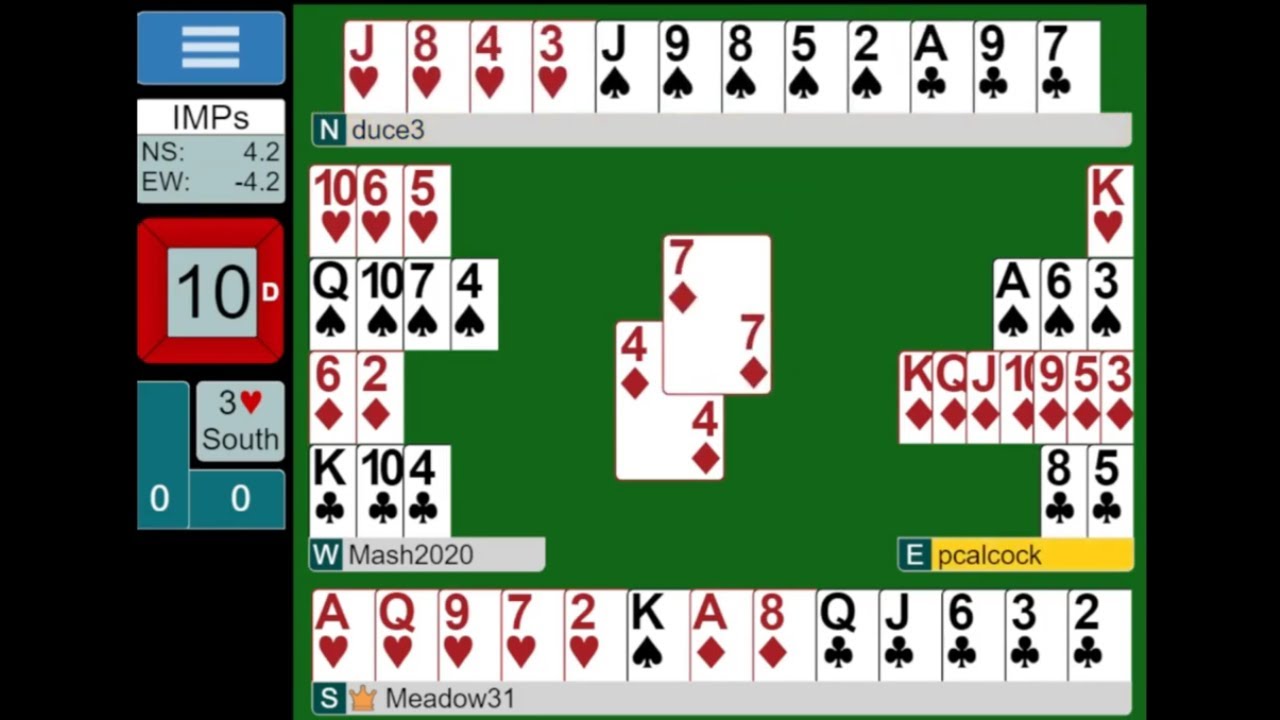 #52 ~ Commentary analysis of Online Bridge Game - 3 Hearts