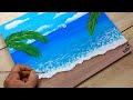 Como pintar un mar en calma facil con acrlico  pintura acrilica para principiantes  tutorial