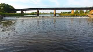 Going under 2 bridges at the 3rd street dam in Huron, SD 4K Phantom 4