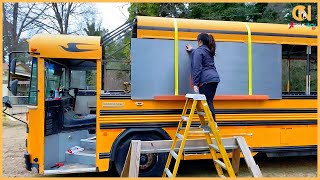 Couple Transforms School Bus into DREAM HOME | Turned Bus Into Luxury Tiny Home | By @lifeanywhere