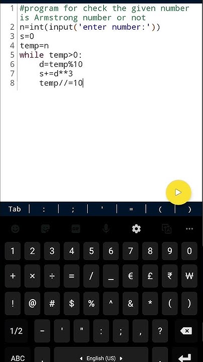 #27 Program for check the given number is Armstrong number or not using ...