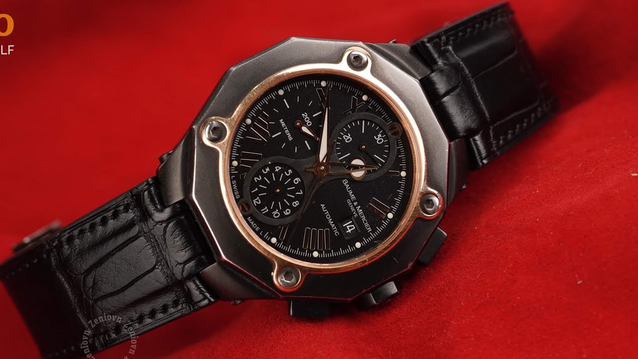 Baume&Mercier: Black Aligator Matte - handmade leather strap by Zenio