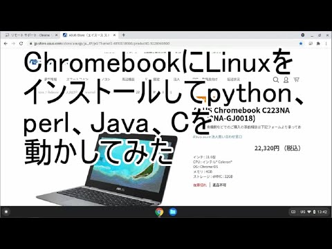 ChromebookにLinuxをインストールしてpython、perl、Java、Cを動かしてみた