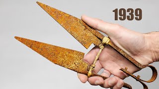 Antique Rusty Scissors Restoration. I Found Them In An Old Abandoned House