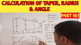 calculation of taper radius and angle || Taper radius and angle ||