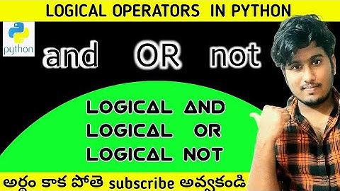 python - logical operators || in Telugu || #python #logical operators #coding | by Srinivas || SRPS.