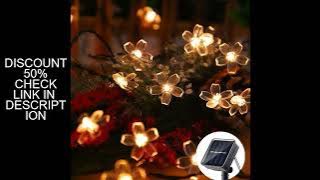 Solar Fairy String Light Sakura Garlands 5/7/12M Peach Flower Cherry LED Lamp For Wedding Party Gard