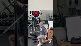 Landmine Overhead Reverse Lunge (Contralateral)