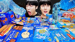 ASMR MUKBANG | GALAXY HONEY JELLY CANDY RECIPE Desserts (Blue Food, Jelly, Noodles Jelly, Ice cream)