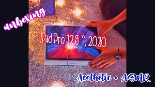 🍬 Unboxing IPAD PRO 2020 12,9” Aesthetic | Accesories   stickers   study with me | ASMR version