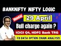 Bank nifty analysis 29 april  nifty prediction  option chain icici q4fc bank analysis