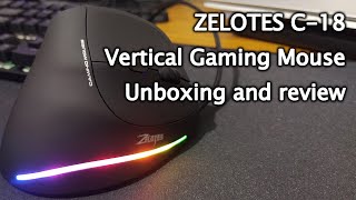 ZELOTES C-18 Vertical Gaming Mouse Unboxing and review