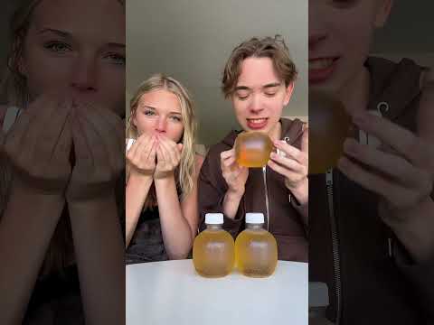 Trying the apple juice that sounds like an apple #shorts