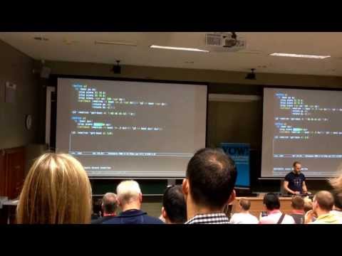 Awesome demonstration of live coding at yow13. The code is synthesising the music on the fly
