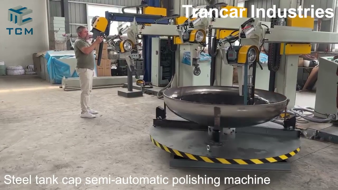 China best factory price semi-automatic steel tank cap vessel head polishing machine with CE