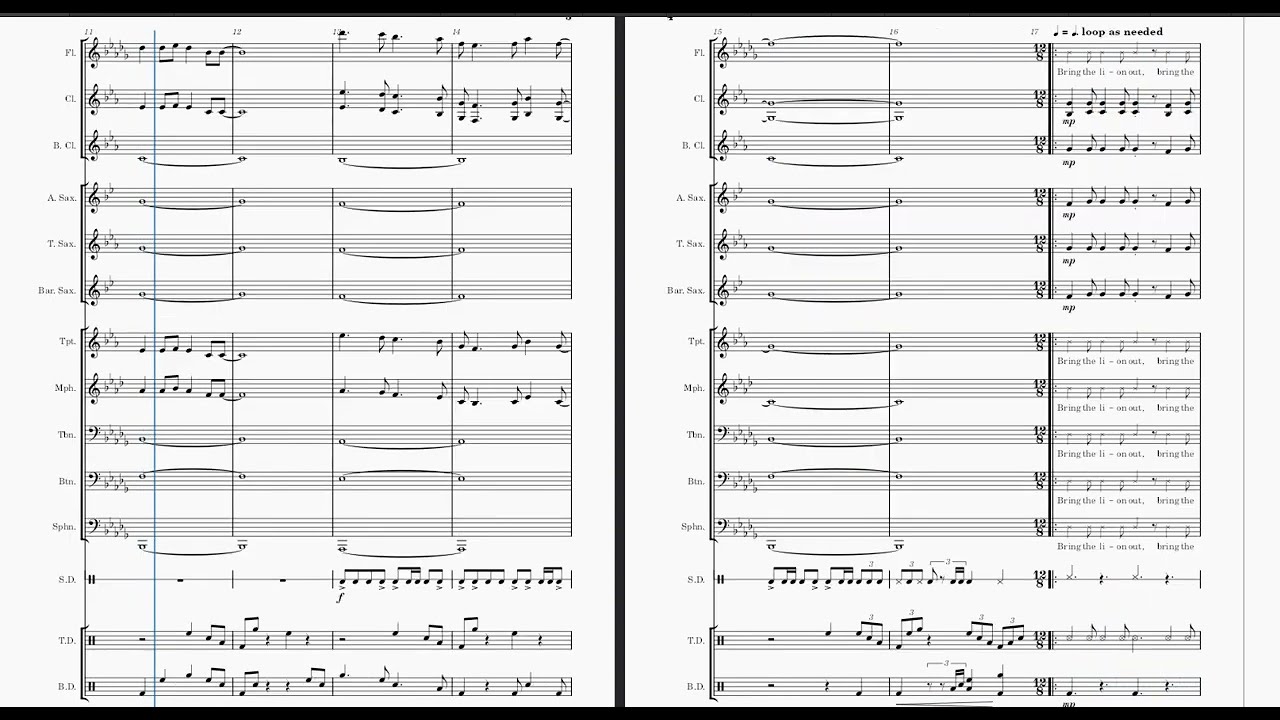 Bring the Lion Out (Saint Mesa's "Lion") for marching band