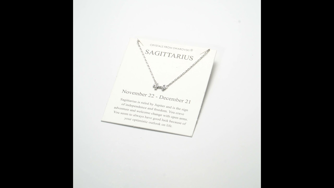 Sagittarius Zodiac Necklace Created with Zircondia® Crystals by Philip Jones Jewellery